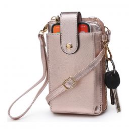 Cell Phone Crossbody Wristlet - Rose Gold