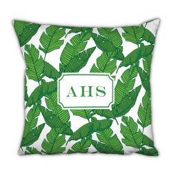 Banana Leaf Monogram Pillow by Boatman Geller