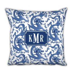 Imperial Blue Monogram Pillow by Boatman Geller