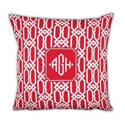 Arden Red Monogram Pillow by Boatman Geller