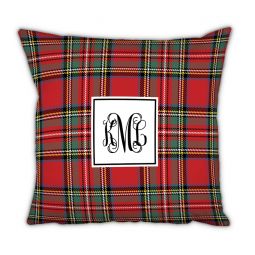 Tartan Plaid Monogram Pillow by Boatman Geller