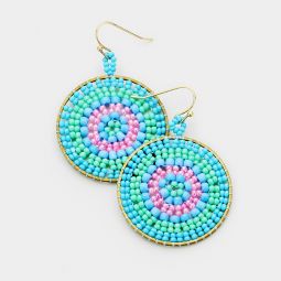 Boho Seed Bead Round Earrings