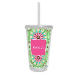 Boho Tumbler with Straw