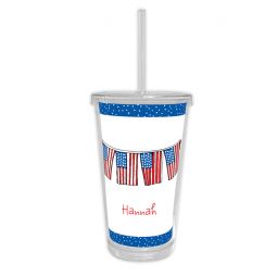 Flags Tumbler with Straw