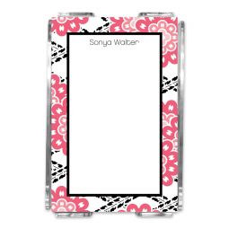 Camilla Pink Note Sheets in Acrylic Holder