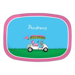 Pink Golf Cart Melamine Platter