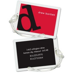 Black on Red Initial Luggage/ID Tags Set 4