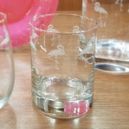 Flamingos Double Old-Fashioned Glasses Set 4