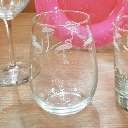 Flamingo Wine Tumblers Set 4