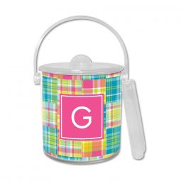 Boatman Geller Madras Plaid Bright Ice Bucket