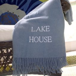 Lake House Throw - Slate Blue