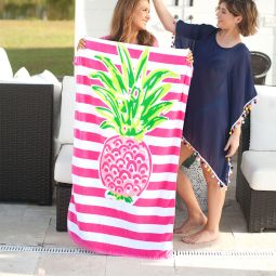 Pineapple Stripe Beach Towel