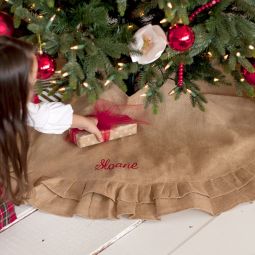 Double Ruffle Jute Tree Skirt