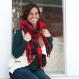 Red & Black Buffalo Check Scarf