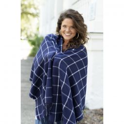 Navy Plaid Adaline Scarf