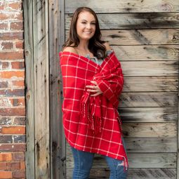 Red Plaid Adaline Scarf