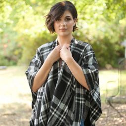 Sloane Black Plaid Shawl