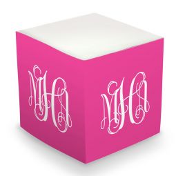 Monogram Sticky Memo Cube (8 Color Options)