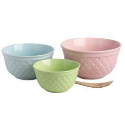 Pastel Quilted Mixing Bowl Set