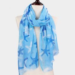 Blue Starfish Scarf