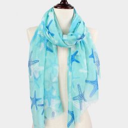 Aqua Starfish Scarf