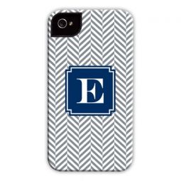 Herringbone Grey & Navy Cell Phone Case