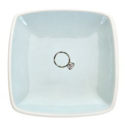 Light Blue Diamond Ring Dish