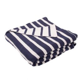 Navy Stripe Throw