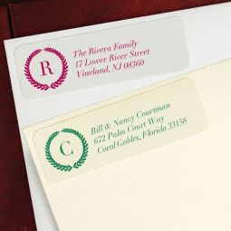 Laurel Wreath Initial Address Labels