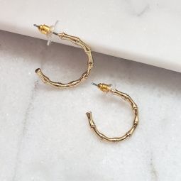 Gold Bamboo Hoops