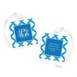 Blue Bamboo Luggage Tags Set 2