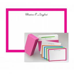 Bright Borders Flat Note Cards in Hot Pink Box