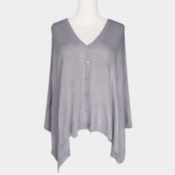 Button Shawl - Grey