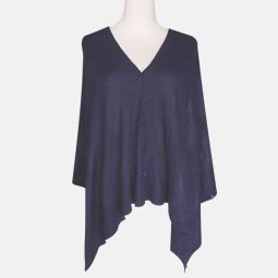 Button Shawl - Navy