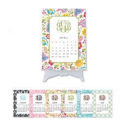 Classic Monogram 12 Month Desk Calendar - You choose starting month and year