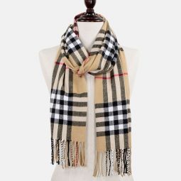 Camel Plaid Scarf