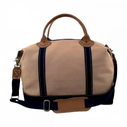 Canvas Weekender - Khaki with Navy