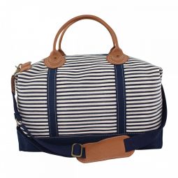 Canvas Weekender - Navy Stripe