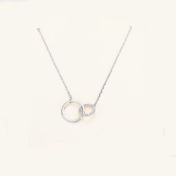 Cubic Zirconia Interlocking Circle Necklace