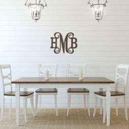 Classic Vine Wood Monogram - Natural Wood