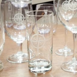 Compass Rose Cooler Highball Glasses Set 4