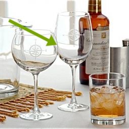 Compass Rose All Purpose Wine Glasses Set 4