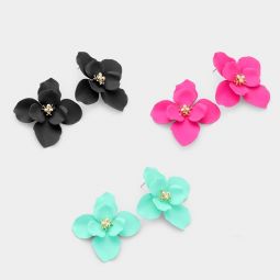 Double Layer Petal Earrings - 3 Color Options