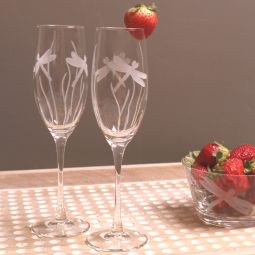 Dragonfly Champagne Flutes Set of 2