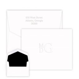 Embossed Stacked Monogram Note Cards