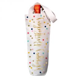 Happy Birthday Canvas Bottle Bag