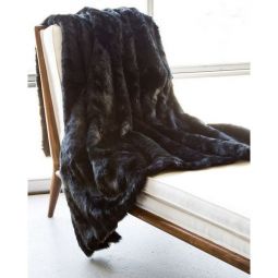 Onyx Mink Faux Fur Throw