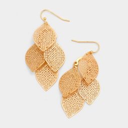 Gold Filigree Leaf Earrings