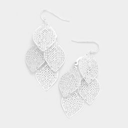 Silver Filigree Leaf Earrings