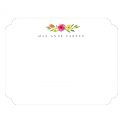 Floral Motif Die Cut Flat Note Card